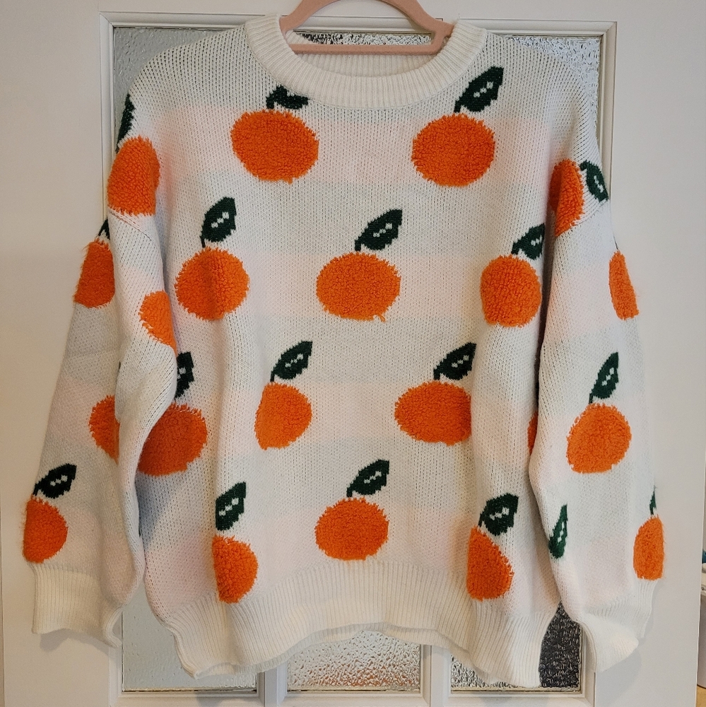 Cider Peach Printed Sweater